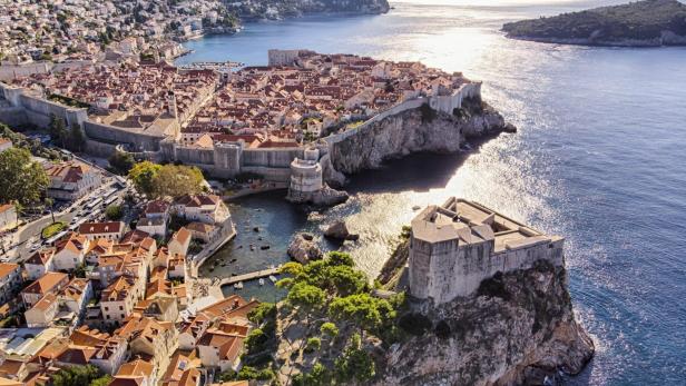 Die kroatische Stadt Dubrovnik aus der Luft