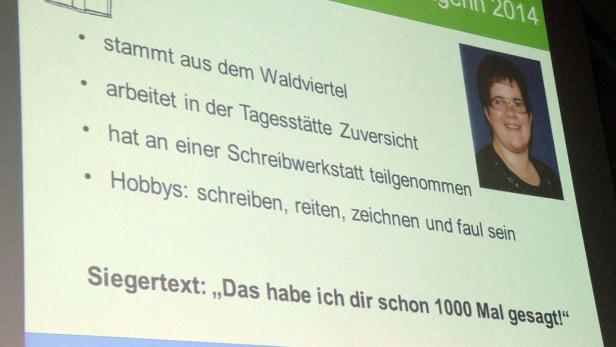 Preisträgerin Christina Hendl. Ihr Text: &quot;Das hab ich dir schon 1000 Mal gesagt&quot;