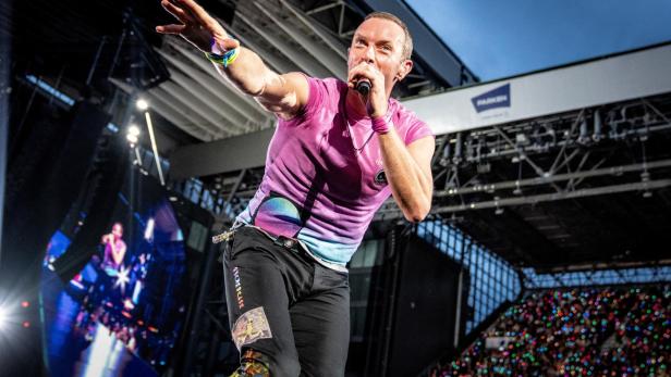 Coldplay performs at Parken Stadium in Copenhagen
