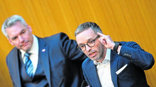 ÖVP-Chef Karl Nehammer, FPÖ-Chef Herbert Kickl