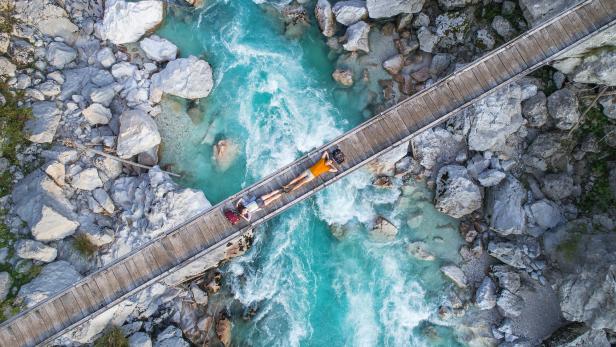 Brücke über den Soča Fluss.