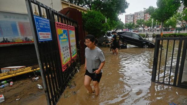 Heftige Regenfälle sorgten für Chaos in Peking.