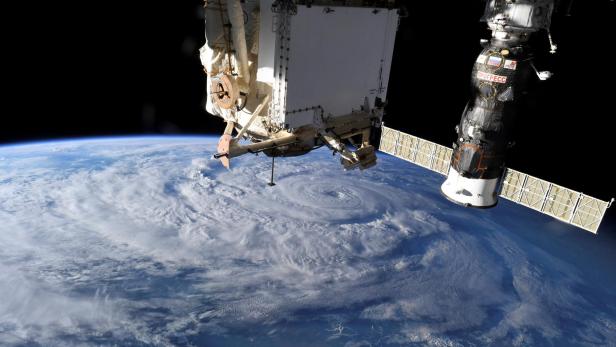 FILE PHOTO: Hurricane Genevieve is seen from the International Space Station (ISS) orbiting Earth
