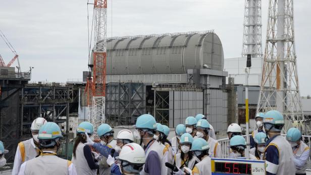 Tour of Fukushima nuclear power plant's facility for releasing ALPS treated water into the sea