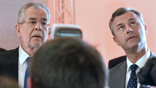 Die Präsidentschaftskandidaten Alexander Van der Bellen (l.) und Norbert Hofer