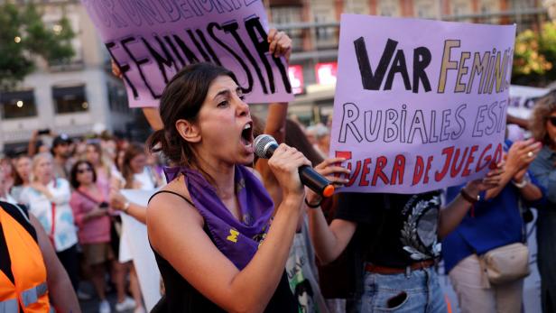 Proteste gegen Rubiales in Madrid