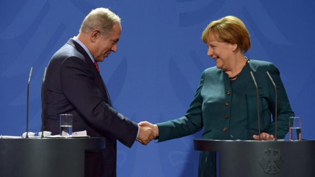 Benjamin Netanyahu zu Besuch bei Angela Merkel in Berlin.