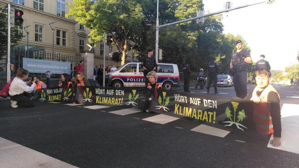 Klimaaktivisten lösten sich in St. Pölten selbst von der Fahrbahn