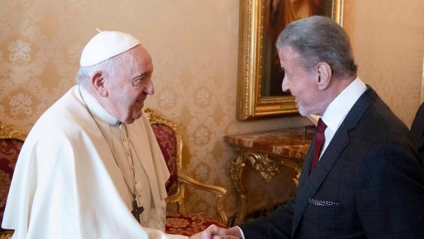 Papst Franziskus und Sylvester Stallone