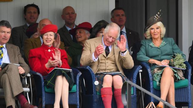 Prinzessin Anne, König Charles und Königin Camilla