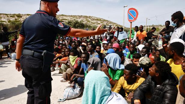 Migrants in Lampedusa