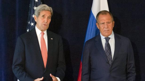 Die Außenminister der USA und Russlands, John Kerry (l.) und Sergej Lawrow beraten heute in Wien über eine Syrien-Lösung.