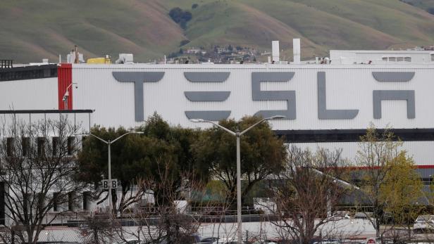 FILE PHOTO: The view of Tesla Inc's U.S. vehicle factory in Freemont, California