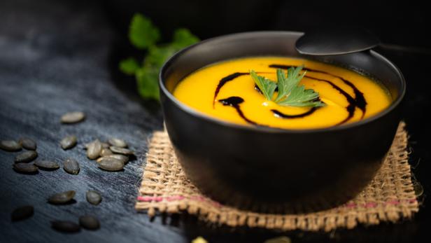 Klassische Kürbissuppe.