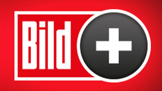 Das Logo von Bild Plus auf rotem Hintergrund.