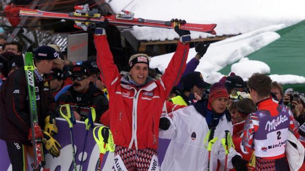 Mario Matt gewann im Jahr 2000 bei seinem dritten Weltcupeinsatz mit Startnummer 47 den Slalom in Kitzbühel