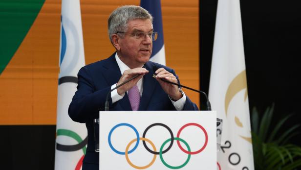IOC-Boss Thomas Bach bei einer Rede