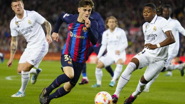Das ewige Duell: David Alaba und Real Madrid müssen beim FC Barcelona (Gavi) bestehen 