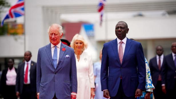 Charles, Camilla und Kenias Präsident William Ruto