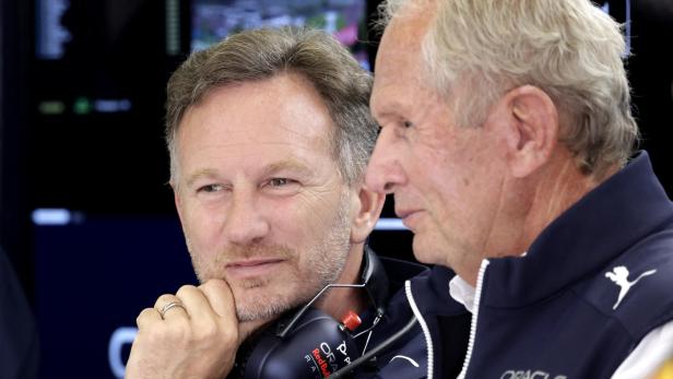 Red-Bull-Teamchef Horner und Berater Marko im Gespräch