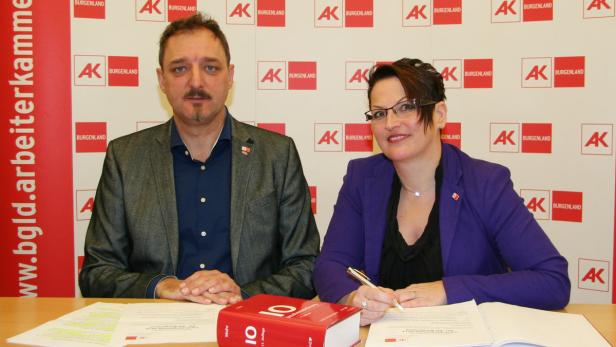 Gerhard Michalitsch, Vizepräsident der AK Burgenland und Daniela Streli, AK-Insolvenzrecht
