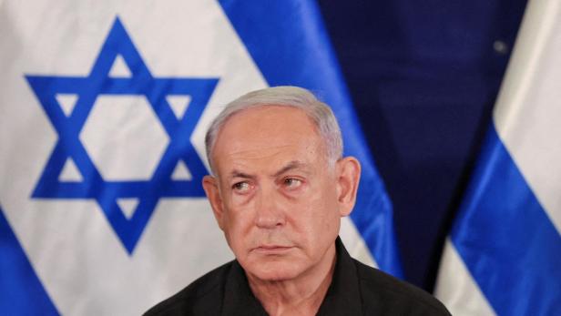 Israeli Premier Netanyahu bei einer Pressekonferenz