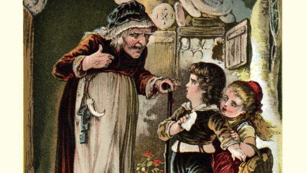 Alte Illustration aus dem Märchen "Hänsel und Gretel"