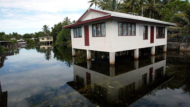 Überschwemmungen auf dem vom Klimawandel bedrohten Tuvalu