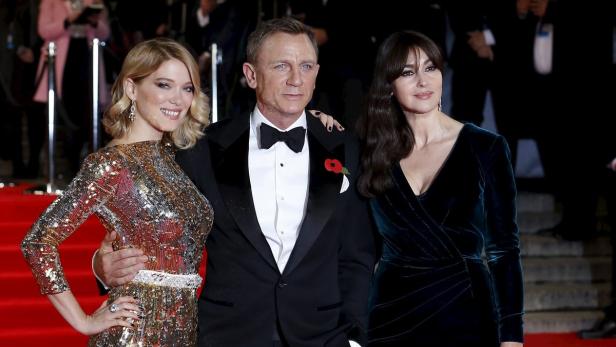Lea Seydoux, Daniel Craig und Monica Bellucci bei der Premiere in London.