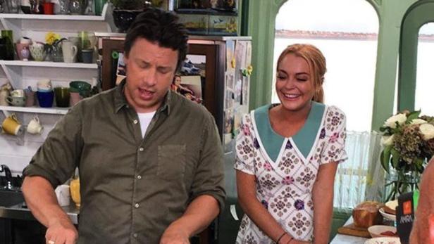Jamie Oliver und Lindsay Lohan