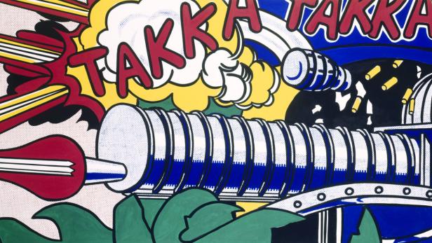 Roy Lichtenstein überführte die Comic-Ästhetik in das Reich der Kunst „Takka-Takka“ , 1962, ist ein Highlight der Ludwig-Sammlung (Ausschnitt)