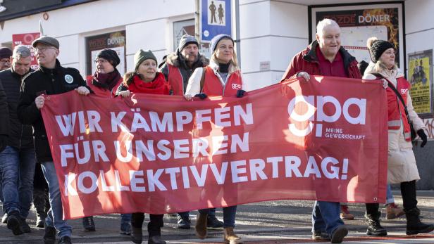 Protestkundgebung der Gewerkschaft GPA