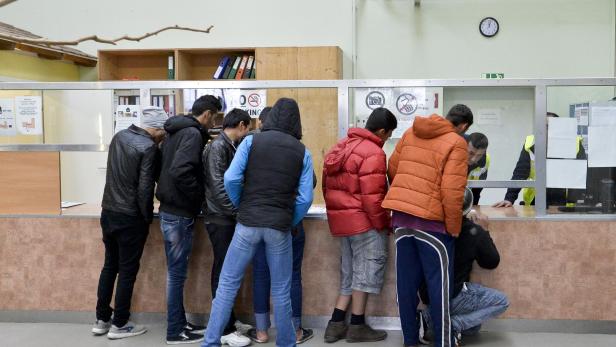 Flüchtlinge im Erstaufnahmezentrum Traiskirchen