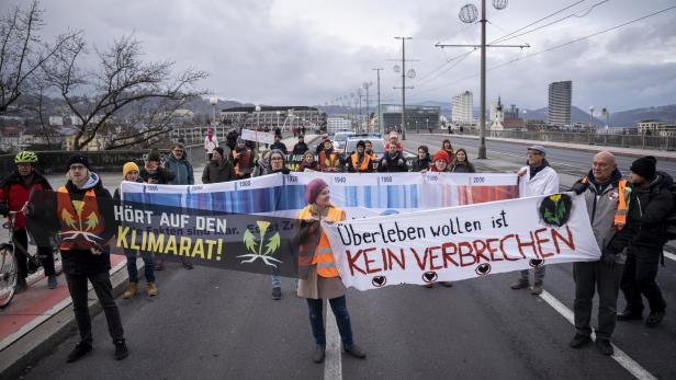 Protestmarsch der Letzten Generation in Linz