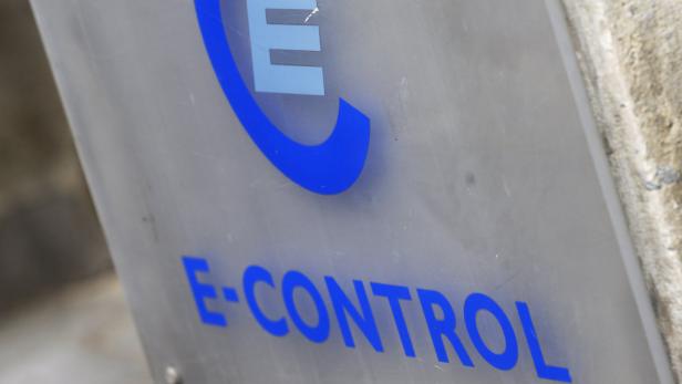 Ein Schild der Energiebehörde E-Control