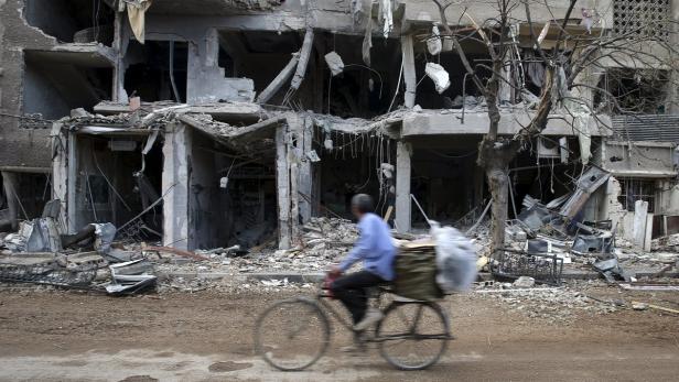 Zerstörte Häuser in Syrien.