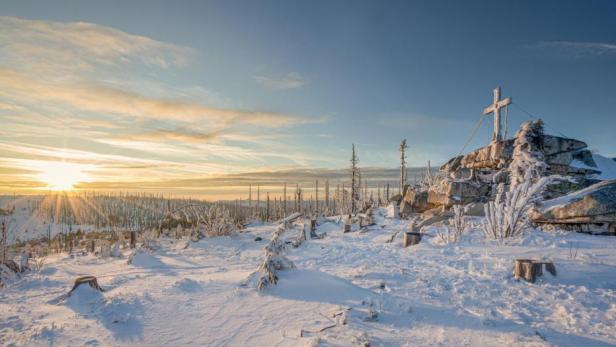 Idyllische Winterlandschaft im Böhmerwald.