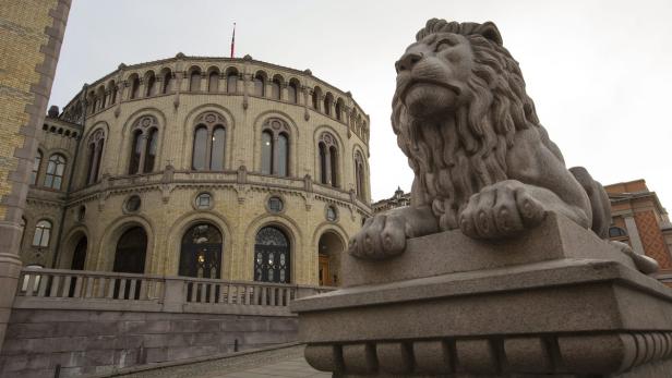 Blick auf das Parlament in Oslo.