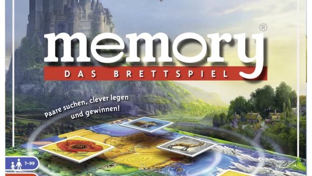 Das Cover des Ravensburger-Brettspiels „Die Entdecker Memory“ mit Landschaftsmotiven.