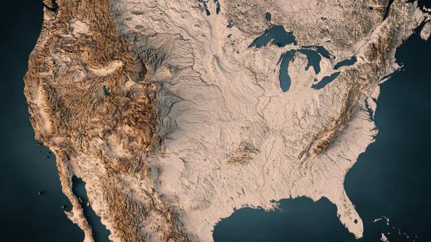 Topografische Karte der Vereinigten Staaten