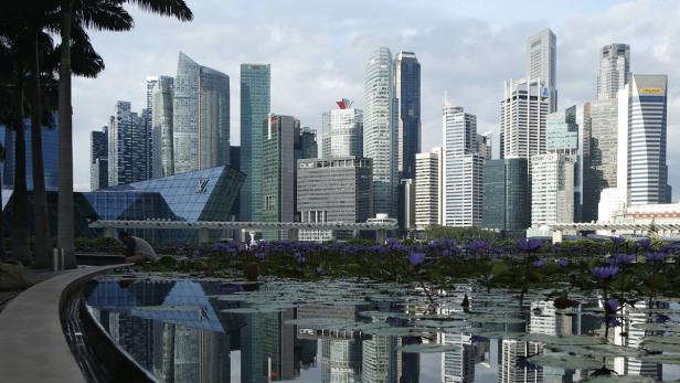 Blick auf das Finanzviertel in der Hauptstadt Singapur.