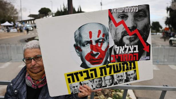 Protest in Jerusalem am 15. Jänner 2024.