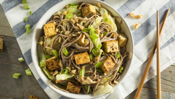Homemade Asian Tofu Soba Noodle Bowl