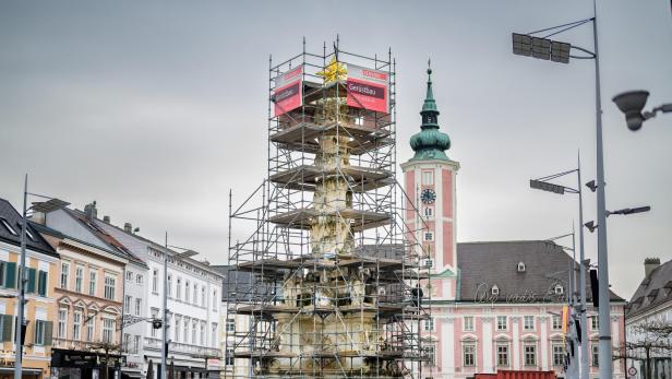 Die Dreifaltigkeitssäule in St. Pölten erstrahlt bald in neuem Glanz