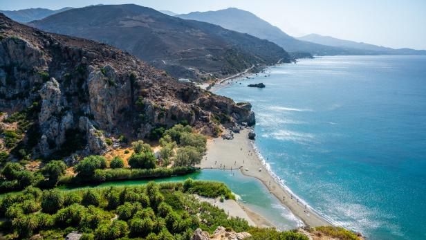 Ein Blick von oben auf die Insel Kreta.