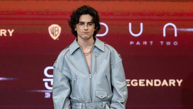 Timothee Chalamet auf einer Pressekonferenz zu Dune 2 in Seoul