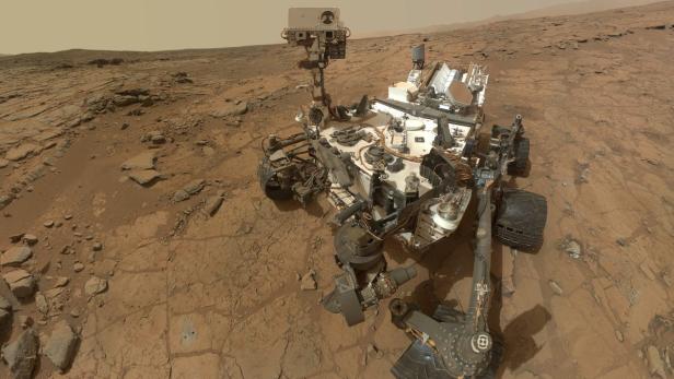 Ein Selbstporträt des Mars-Rover &quot;Curiosity&quot; - das Fahrzeug landete am 6. August 2012 am Mars.