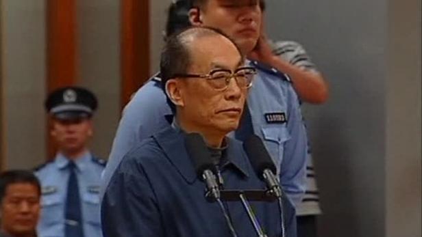 China&#039;s former railways minister, Liu Zhijun, attends a trial for charges of corruption and abuse of power at a courthouse in Beijing in this file still image taken from video dated June 9, 2013. China gave Liu a suspended death sentence for corruption, state media said on July 8, 2013, in a case seen as a test of President Xi Jinping&#039;s resolve to crack down on pervasive graft. Liu got the &quot;death penalty with a two-year reprieve,&quot; for &quot;bribery and abuse of power&quot; from the Beijing No.2 Intermediate People&#039;s Court, China&#039;s official Xinhua news agency said, a sentence that typically amounts to life in prison. REUTERS/CCTV via Reuters TV/Files (CHINA - Tags: POLITICS CRIME LAW TRANSPORT) ATTENTION EDITORS - THIS IMAGE WAS PROVIDED BY A THIRD PARTY. THIS PICTURE IS DISTRIBUTED EXACTLY AS RECEIVED BY REUTERS, AS A SERVICE TO CLIENTS THIS IMAGE HAS BEEN SUPPLIED BY A THIRD PARTY. IT IS DISTRIBUTED, EXACTLY AS RECEIVED BY REUTERS, AS A SERVICE TO CLIENTS. CHINA OUT. NO COMMERCIAL OR EDITORIAL SALES IN CHINA