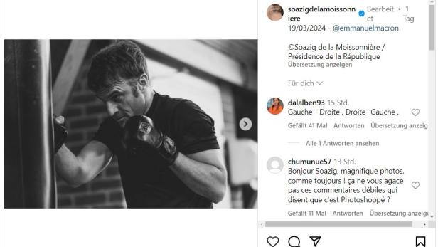 Screenshot Instagram von Macrons offiziellem Fotografen Soazig de la Moissonnière.