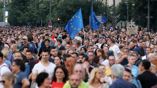 Pro-EU-Kundgebung in Belgrad